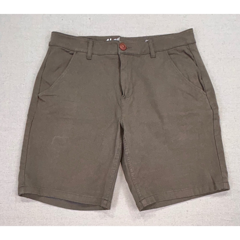 Mugsy Jeans Olive Shorts Mens 32 Dark Khaki Chino Stretch Casual Vacation Wear